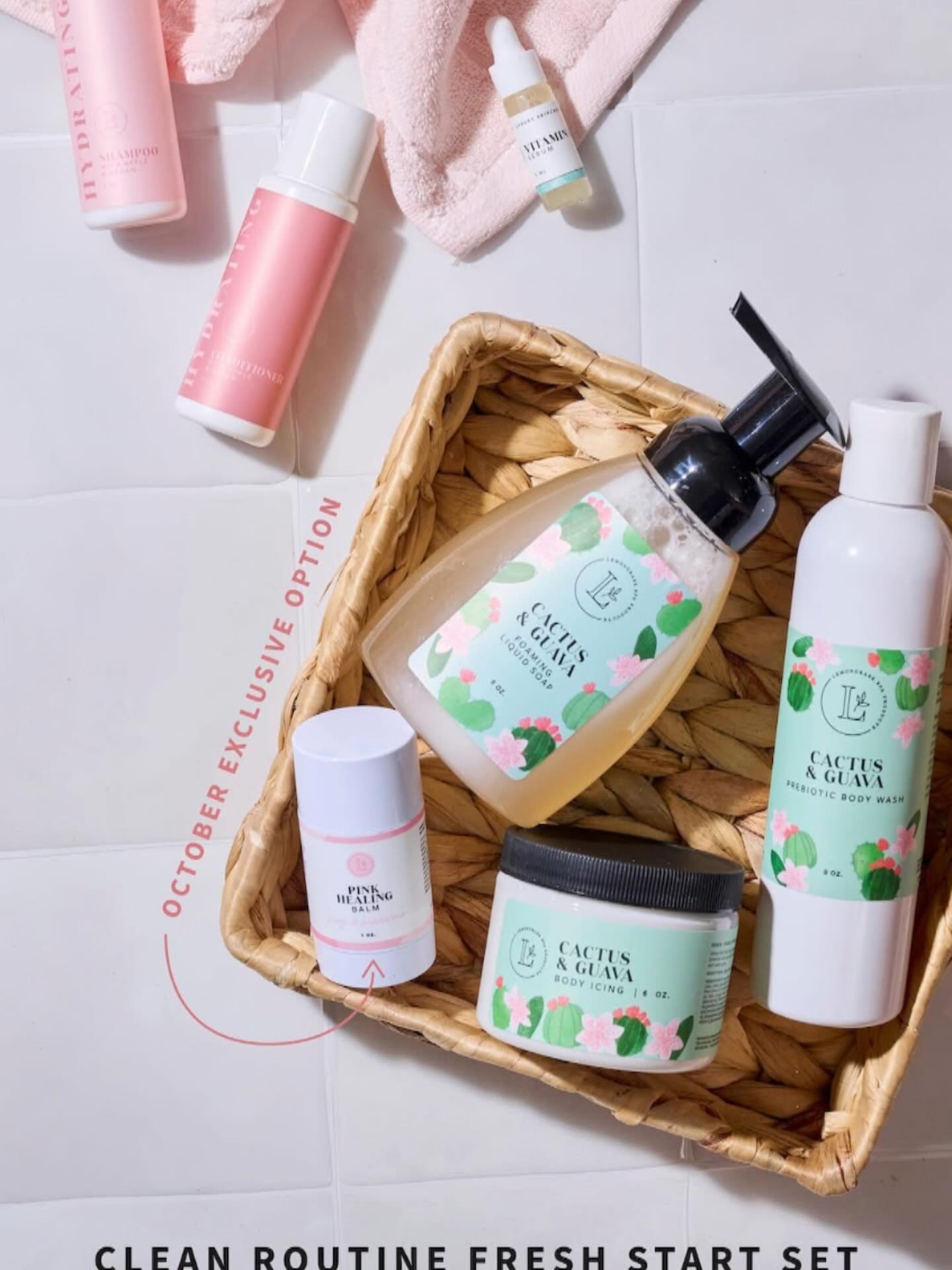 👀 First Look at October Specials 👀
✨ Fresh month, fresh start! ✨
Kick off October with our Clean Routine Fresh Start Set – customizable head-to-toe care to nourish, hydrate & revive. 🍂🧖‍♀️

💖 October Exclusive! Choose a Healing Elements Balm Stick or our Pink Healing Balm 1 oz.

🌿 Your $75 Set (Save $6.50) Includes:
✔ Choice of 2 oz. Shampoo & Conditioner
✔ Choice of Foaming Liquid Soap
✔ Choice of Hand & Body Lotion or Body Icing
✔ Choice of Prebiotic Body Wash
✔ Choice of Healing Elements or October Exclusive Pink Healing Balm Stick
✨ PLUS a Free Mini Vitamin C Serum!

🙋‍♀️What’s one product in this set you’d be MOST excited to try? 🙋‍♀️ #cleanroutine #freshstart #denasathomespa #lemongrassspaproducts #firstlook #pinkhealingbalm #skinconcerns #dryskinhelp #dryskinrelief #frankencense #nosyntheticfragrance #glutenfree #breastcancerawareness